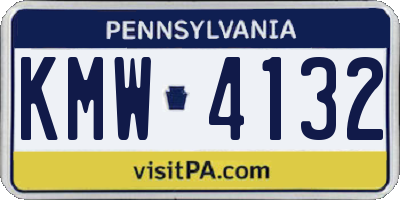 PA license plate KMW4132