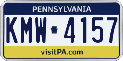 PA license plate KMW4157