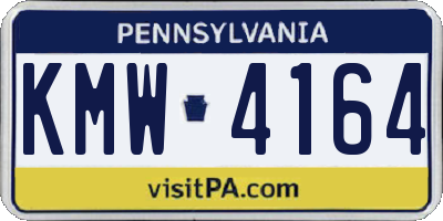 PA license plate KMW4164