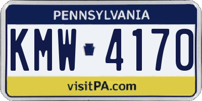 PA license plate KMW4170