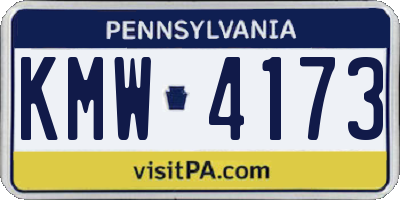 PA license plate KMW4173