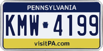 PA license plate KMW4199