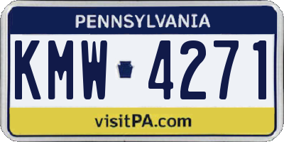 PA license plate KMW4271