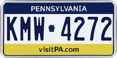 PA license plate KMW4272
