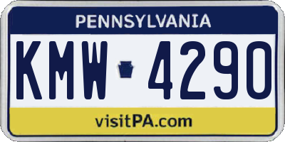 PA license plate KMW4290