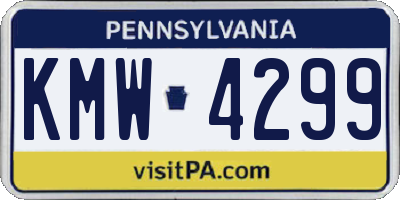 PA license plate KMW4299