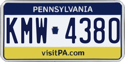 PA license plate KMW4380