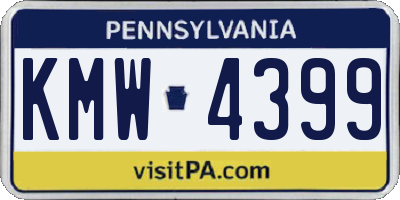 PA license plate KMW4399