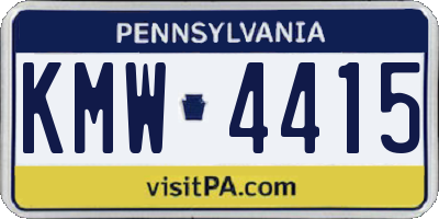 PA license plate KMW4415