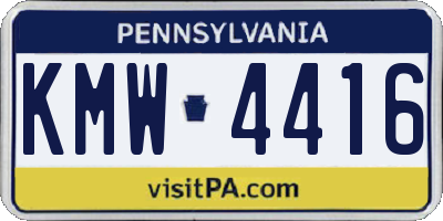 PA license plate KMW4416