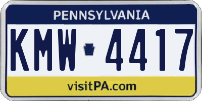 PA license plate KMW4417