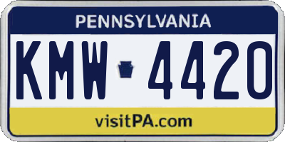 PA license plate KMW4420