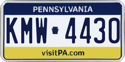 PA license plate KMW4430