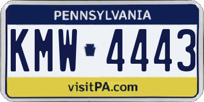 PA license plate KMW4443