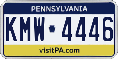 PA license plate KMW4446