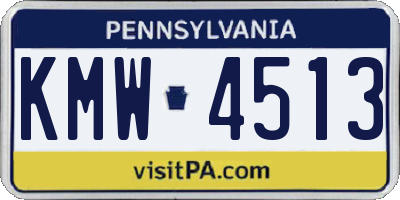 PA license plate KMW4513