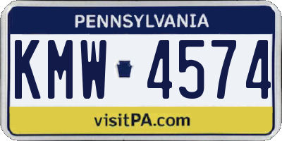 PA license plate KMW4574
