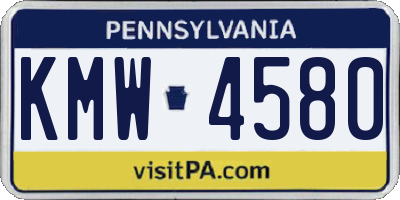 PA license plate KMW4580