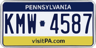 PA license plate KMW4587