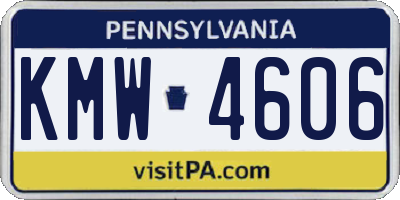 PA license plate KMW4606