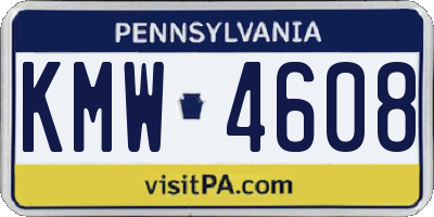 PA license plate KMW4608