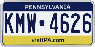 PA license plate KMW4626