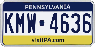 PA license plate KMW4636