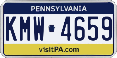 PA license plate KMW4659