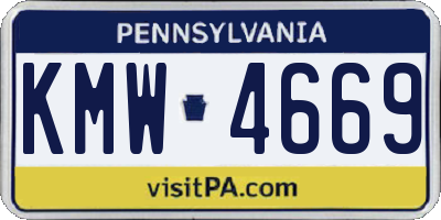 PA license plate KMW4669