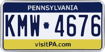 PA license plate KMW4676