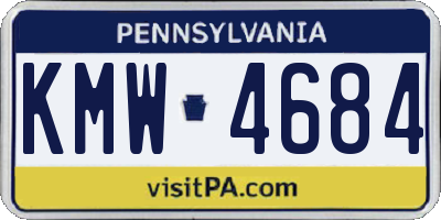 PA license plate KMW4684