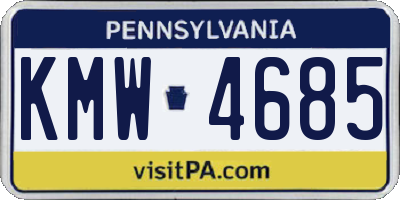 PA license plate KMW4685