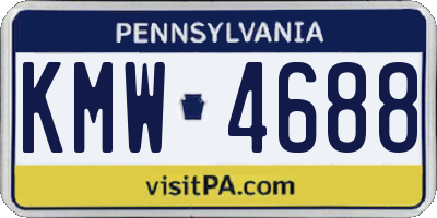 PA license plate KMW4688
