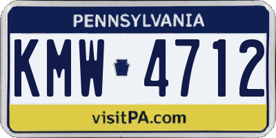 PA license plate KMW4712