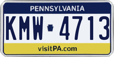 PA license plate KMW4713