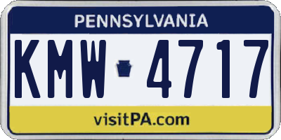 PA license plate KMW4717