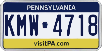 PA license plate KMW4718