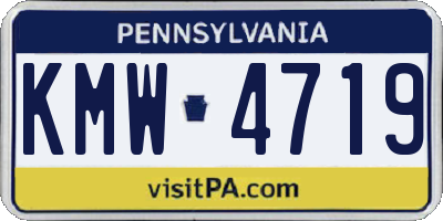 PA license plate KMW4719