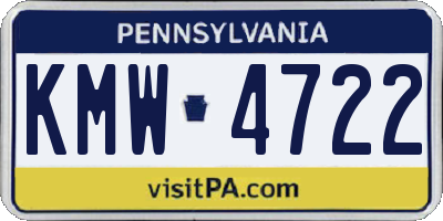 PA license plate KMW4722