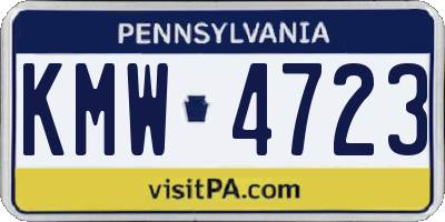 PA license plate KMW4723