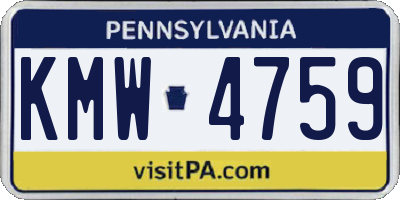 PA license plate KMW4759