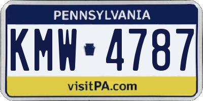 PA license plate KMW4787