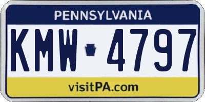 PA license plate KMW4797