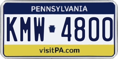 PA license plate KMW4800