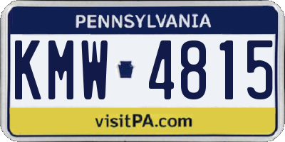 PA license plate KMW4815