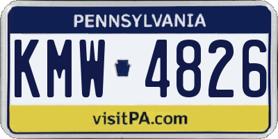 PA license plate KMW4826