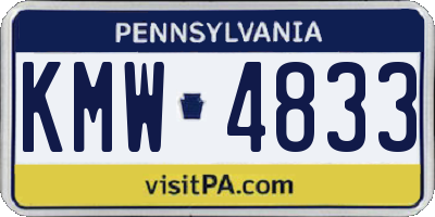 PA license plate KMW4833