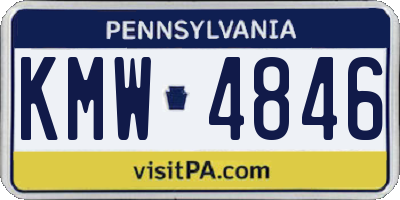 PA license plate KMW4846
