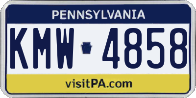 PA license plate KMW4858