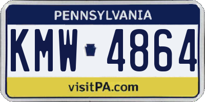 PA license plate KMW4864